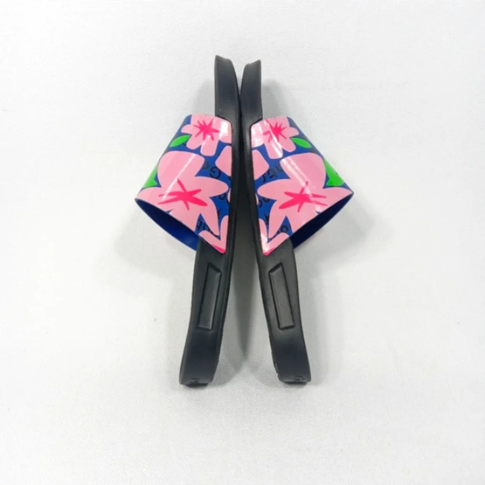 GOAT Colorful Kids Sandal Slides Blue Pink Green Floral Size 4